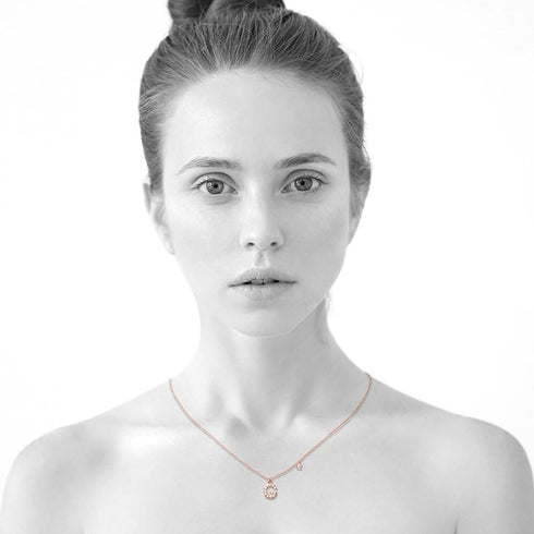 Solid 925 Sterling Silver Initial Crystal Personalised Alphabet Letter Necklace Rose Gold Filled